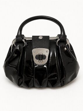 Alexander McQueen Black Patent Leather Satchel Handbag